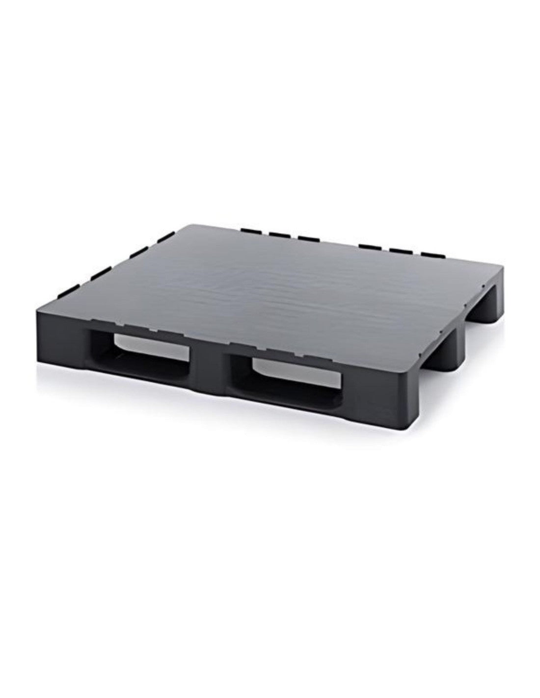 Pallet in plastica monoblocco nero con traverse