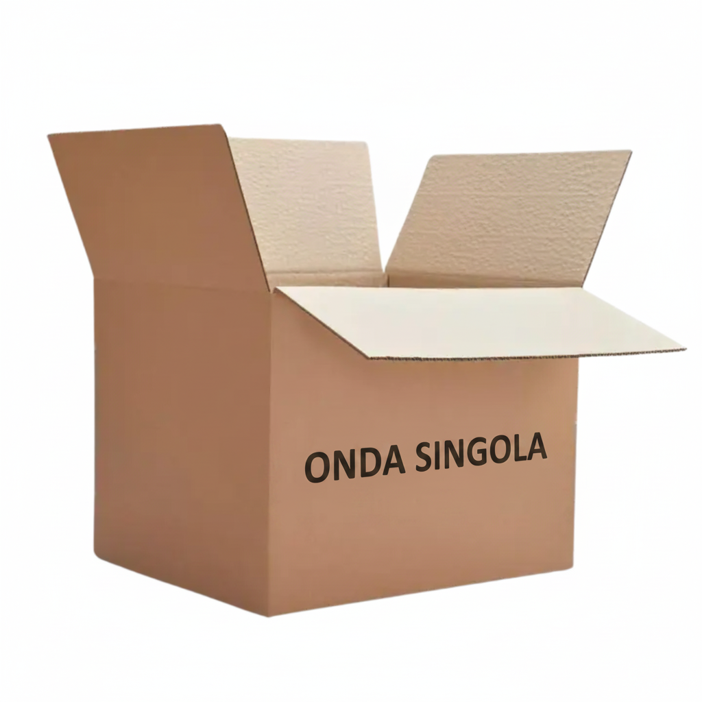 Scatole cartone un'onda avana