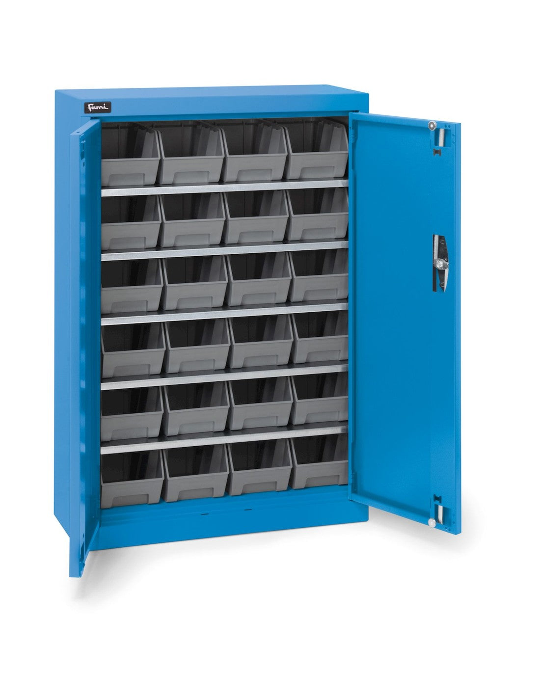 Armadio con porte a battente con 24 contenitori Picking Box Air