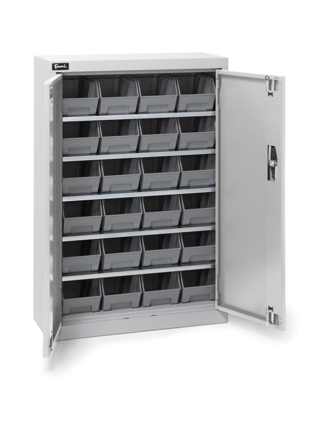 Armadio con porte a battente con 24 contenitori Picking Box Air