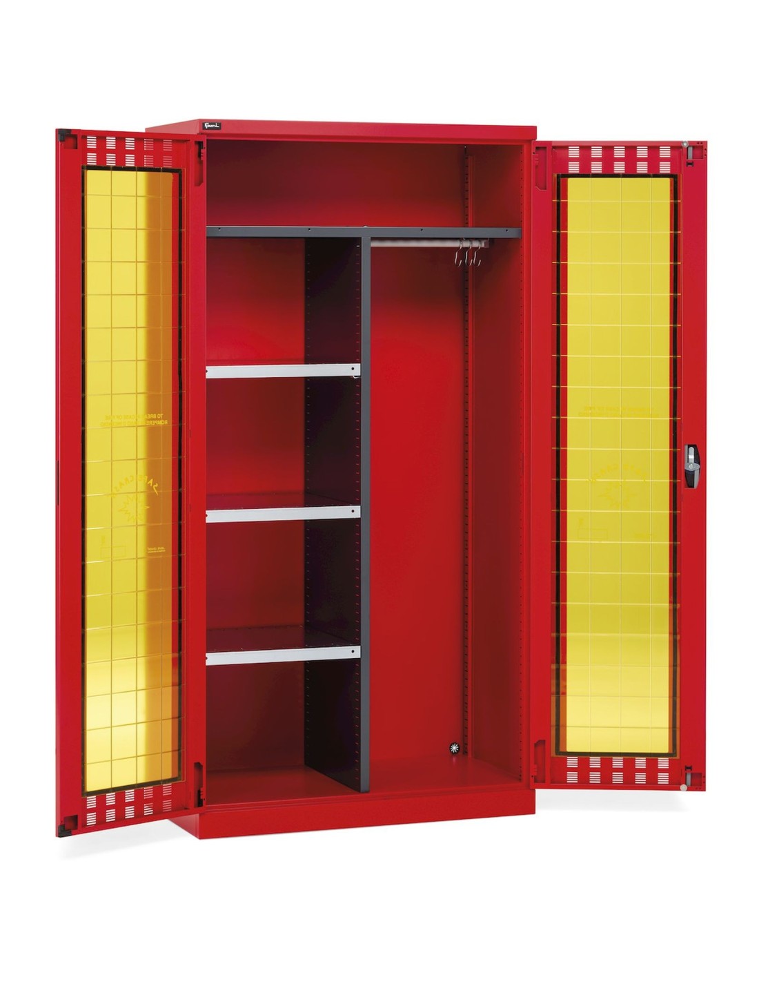 Armadio DPI con ante battente fessurate Safe Crash, L1023 x P555 x H2000 mm