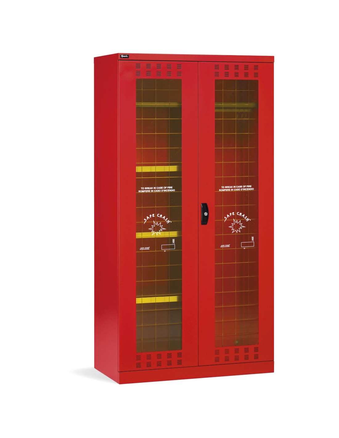 Armadio DPI con ante battente fessurate Safe Crash, L1023 x P555 x H2000 mm