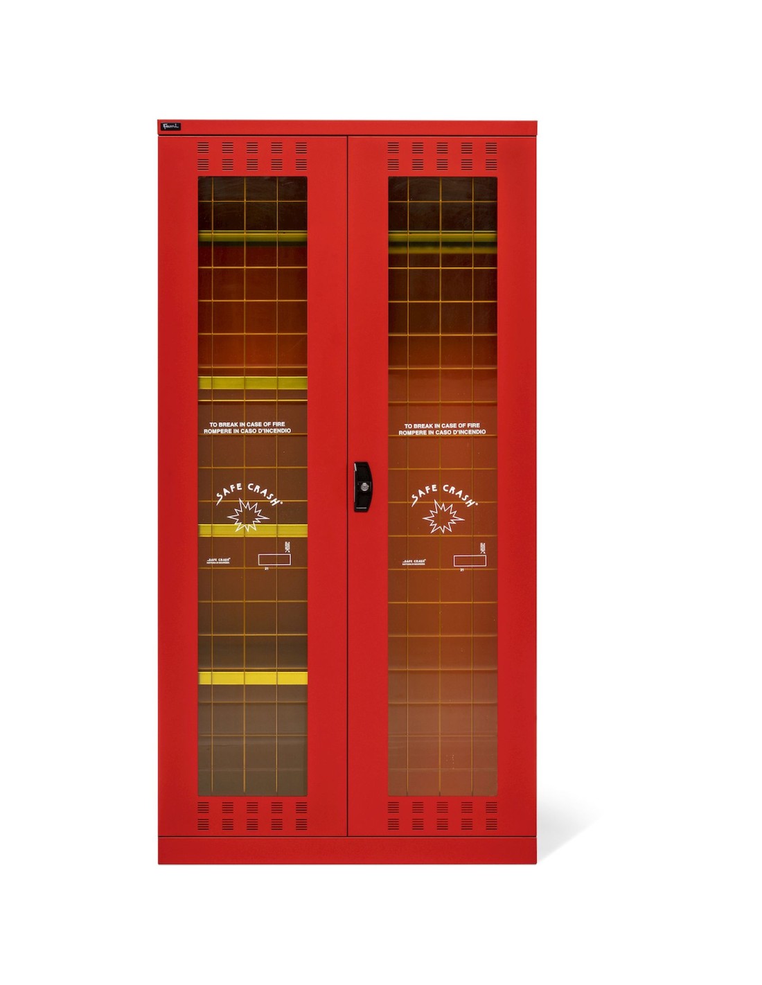 Armadio DPI con ante battente fessurate Safe Crash, L1023 x P555 x H2000 mm