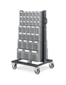 Carrello con cassettiere trasparenti, 70 contenitori