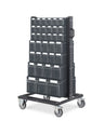 Carrello con cassettiere trasparenti, 70 contenitori