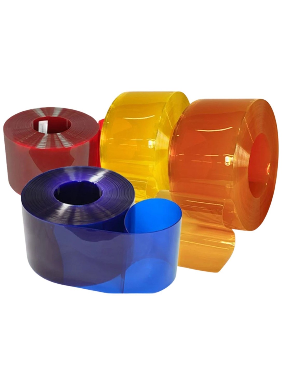 Bobine PVC 200x2 mm trasparente, rosso trasparente, polar, bobina da 50 metri