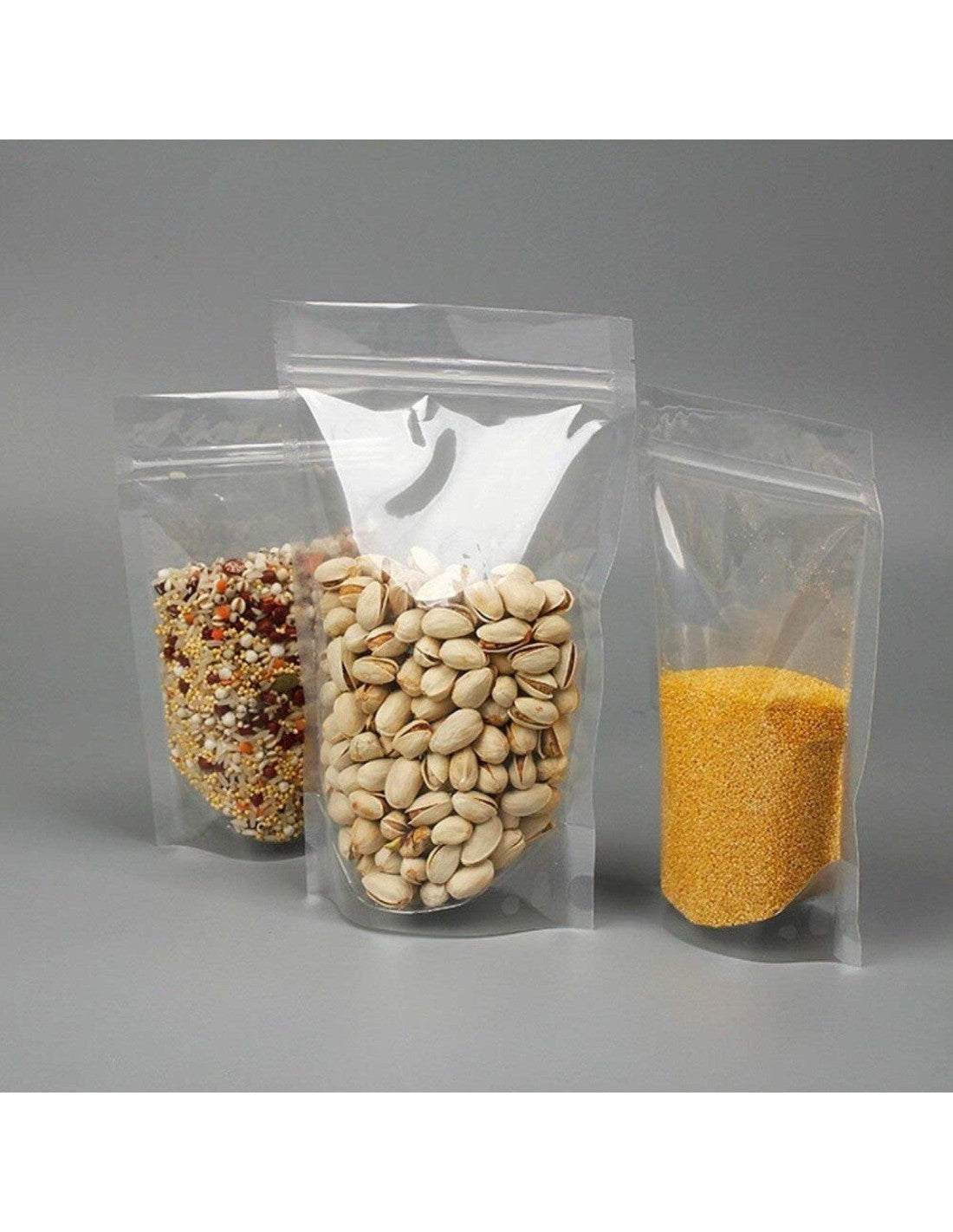 Buste e sacchetti stand-up ermetici super trasparenti fondo doypack