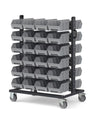 Carrello porta minuteria con 48 contenitori a bocca di lupo