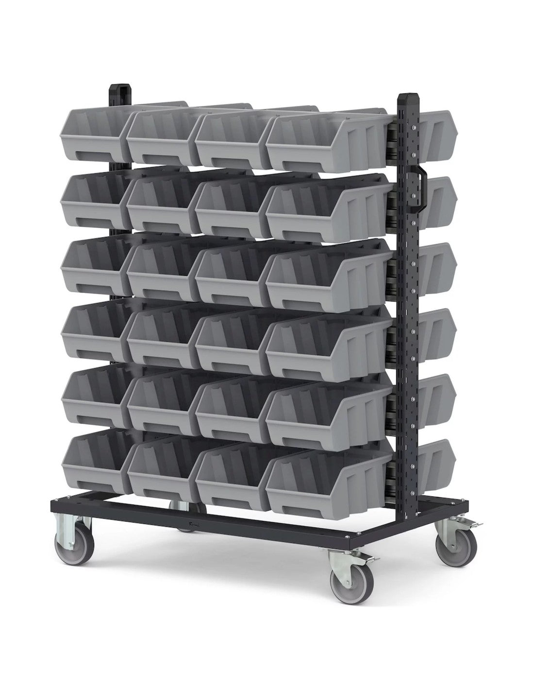 Carrello porta minuteria con 48 contenitori a bocca di lupo