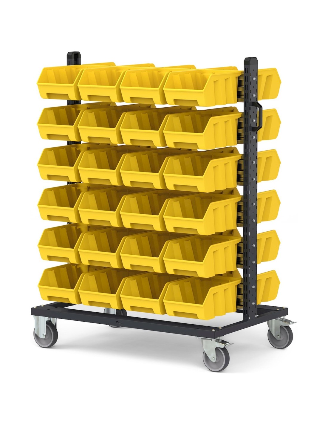 Carrello porta minuteria con 48 contenitori a bocca di lupo