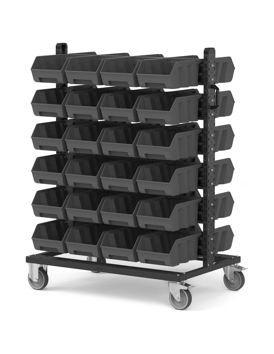 Carrello porta minuteria con 48 contenitori a bocca di lupo