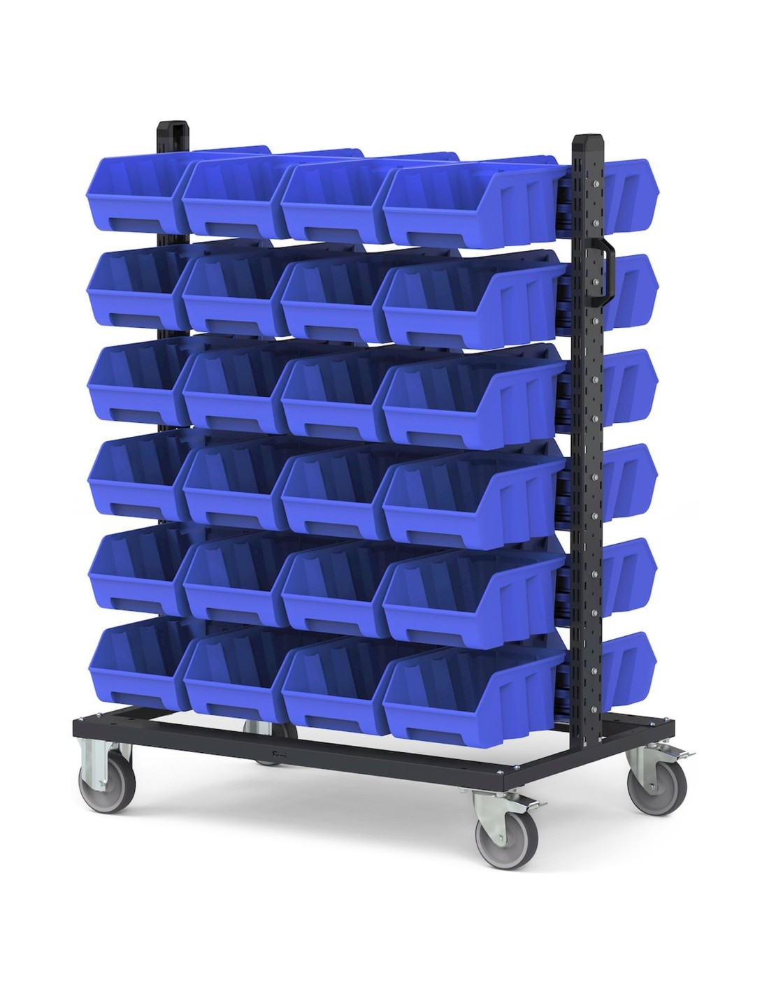 Carrello porta minuteria con 48 contenitori a bocca di lupo