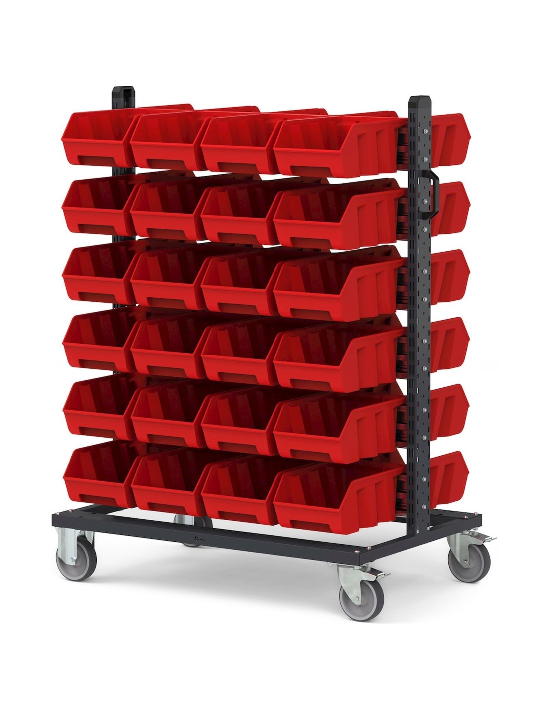 Carrello porta minuteria con 48 contenitori a bocca di lupo