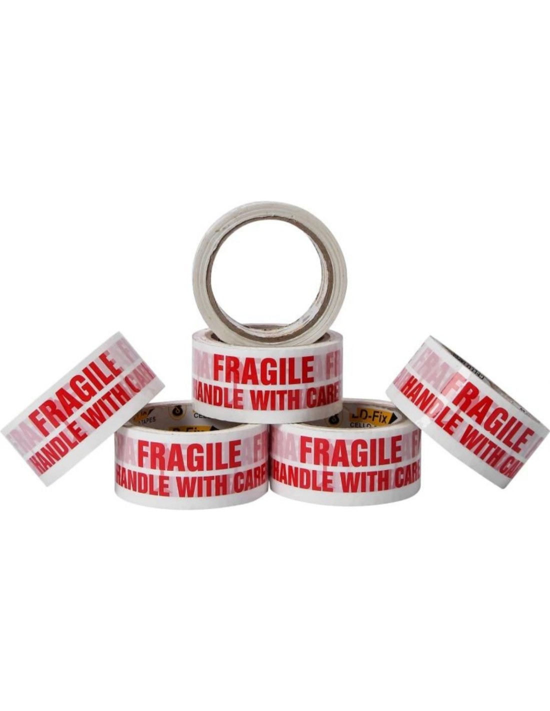 Nastro FRAGILE prestampato in PVC avana e bianco