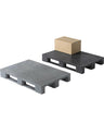 Pallet in plastica monoblocco nero con traverse