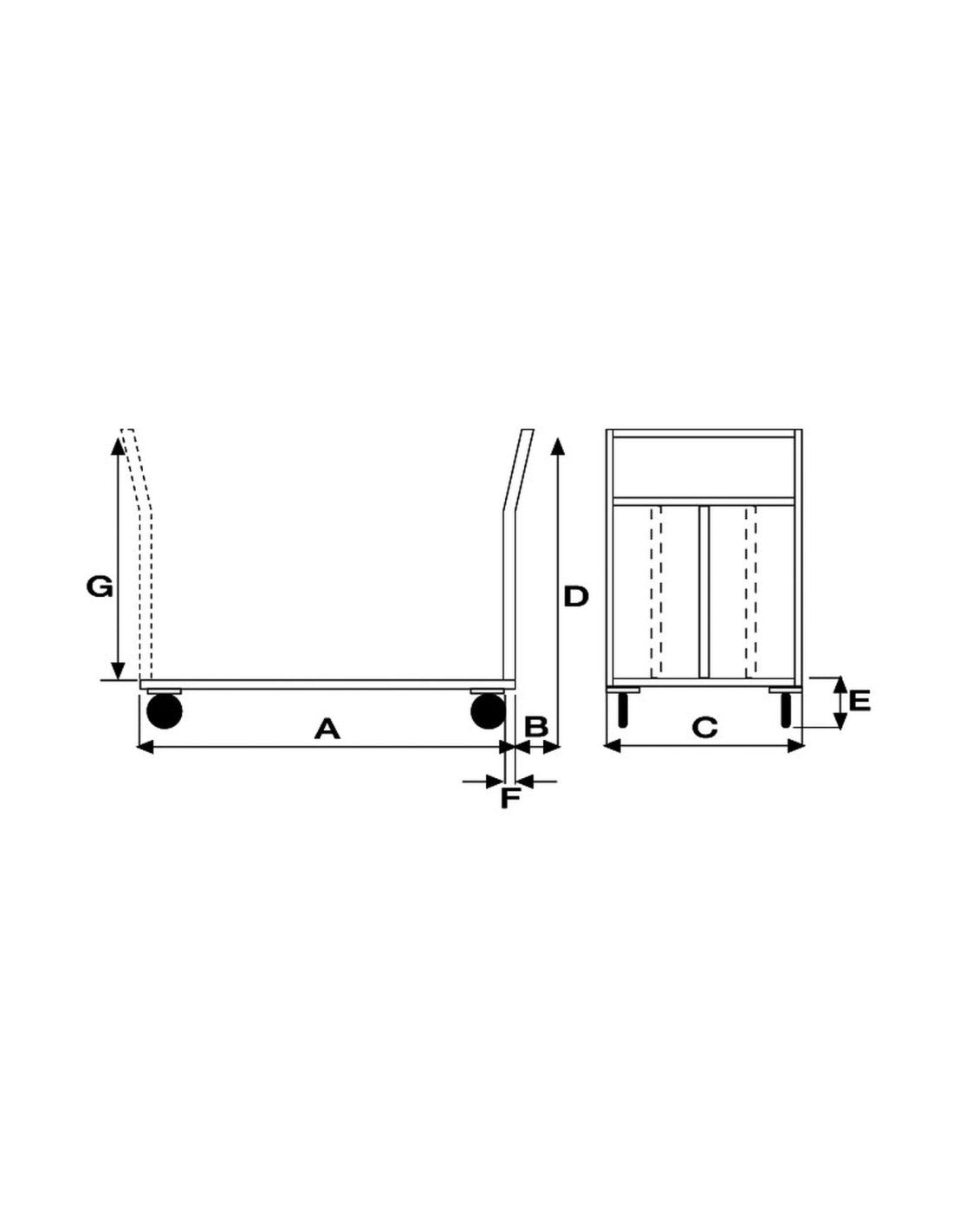 Pianale Grande mm 600x900 con 4 ruote girevoli