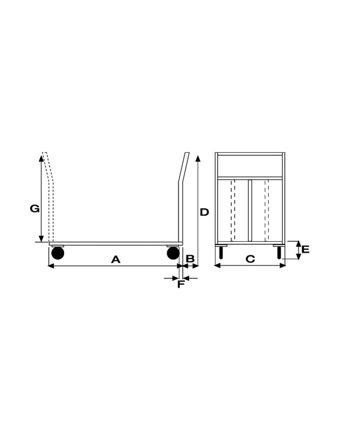 Pianale Maxi mm 1200x800 con 4 ruote girevoli