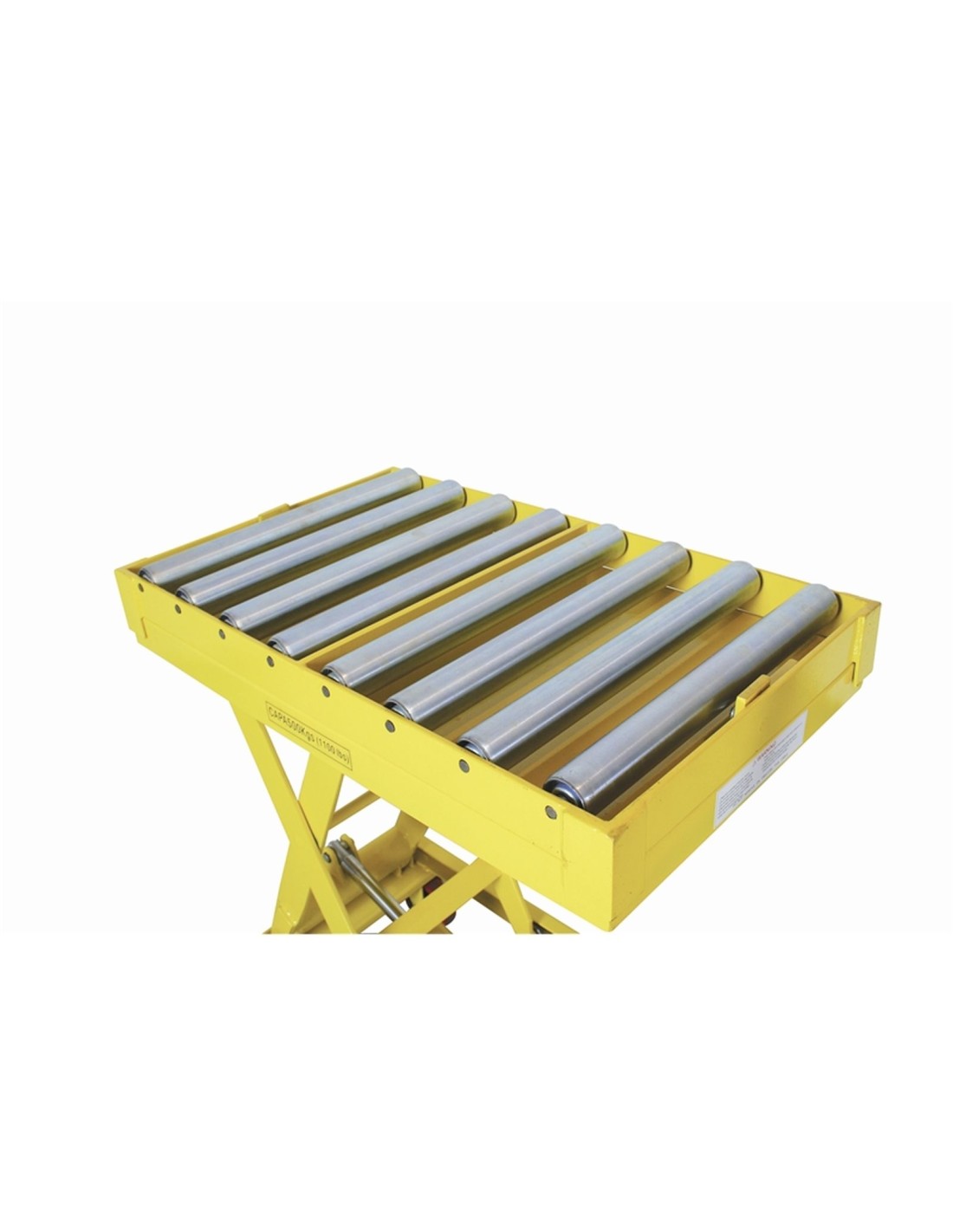 Piattaforma carrellata con rulliera da 10 rulli Ø 48