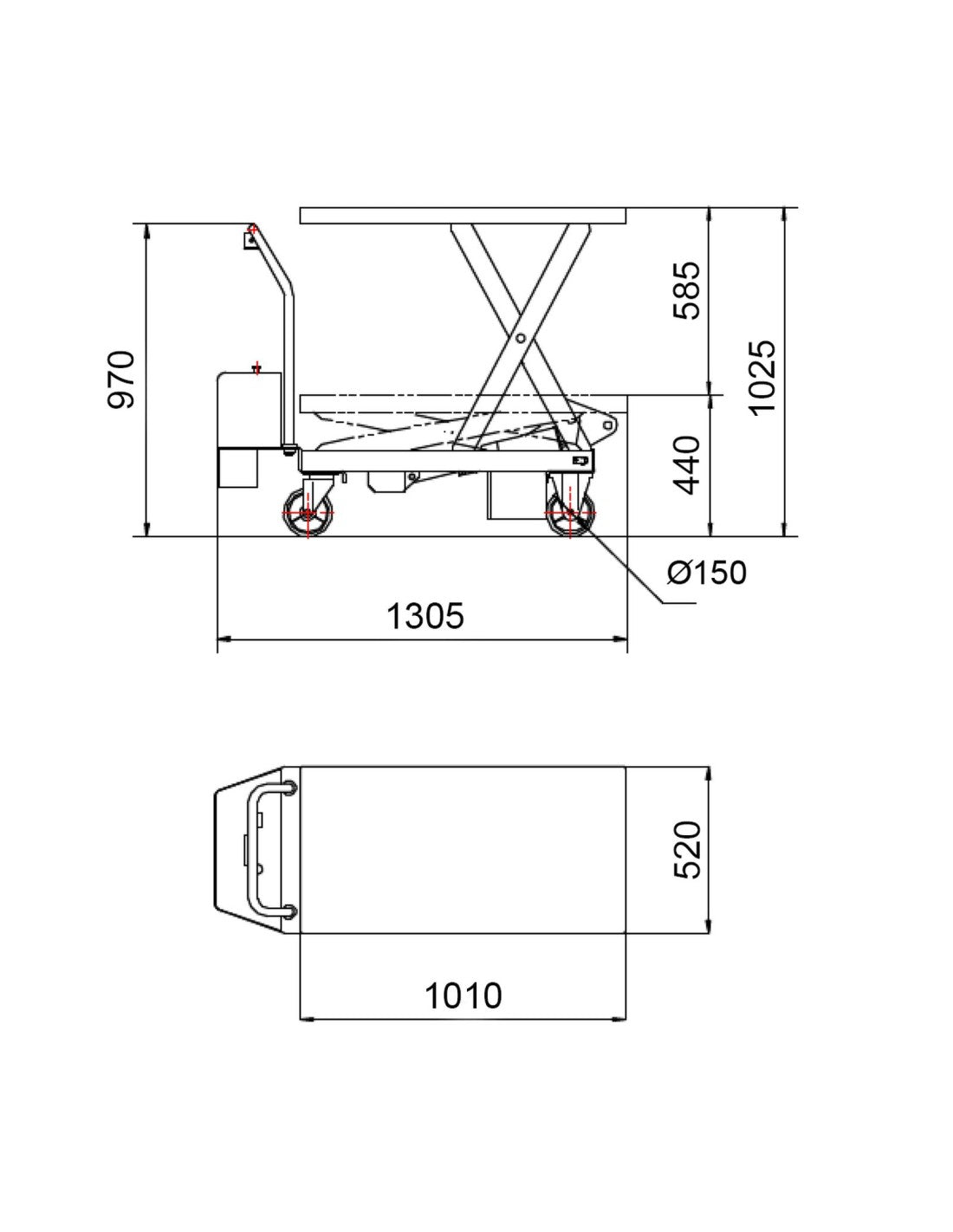 Piattaforma carrellata elettrica 500 Kg