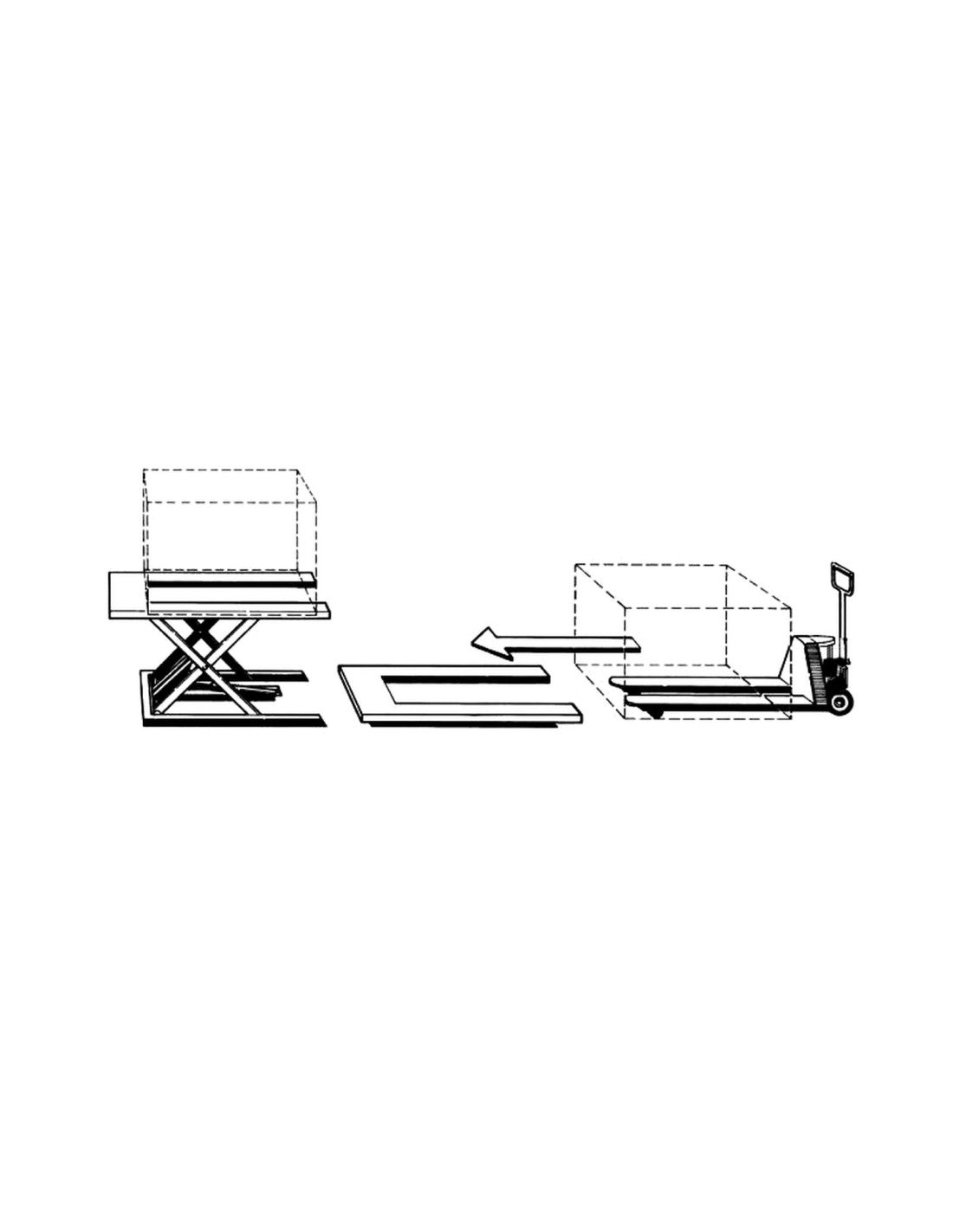Piattaforma U extrabassa per sollevamento pallets