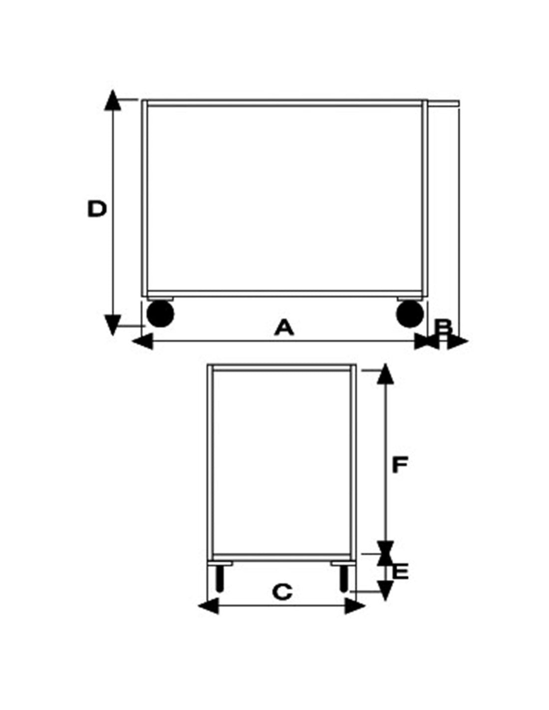 Portatutto Grande a 2 Piani in acciaio inox AISI 304