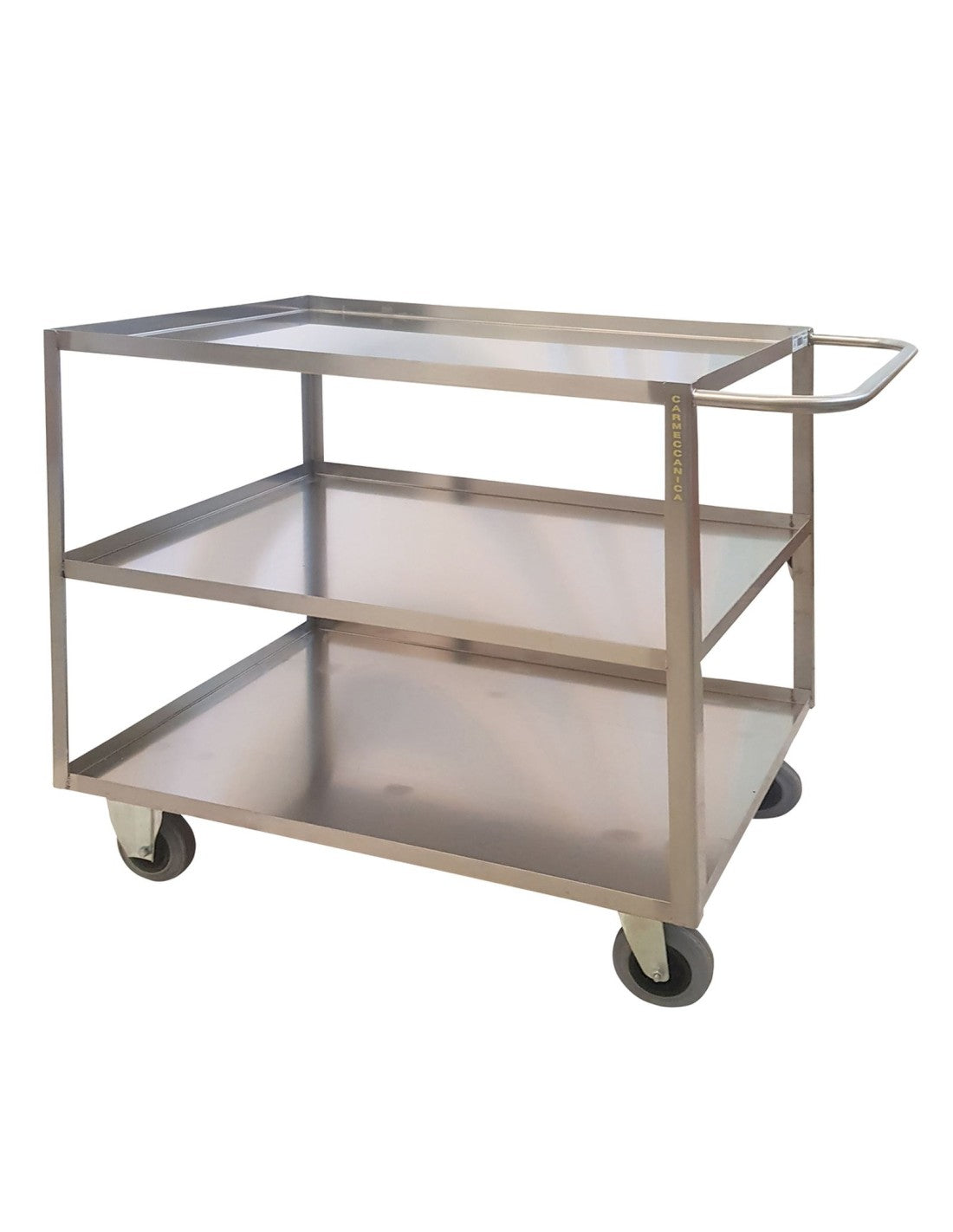 Portatutto Grande a 3 piani in Acciaio Inox con Ruote Girevoli