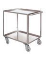 Portatutto Medio a 2 piani con bordo di contenimento in acciaio inox AISI 304 con ruote girevoli