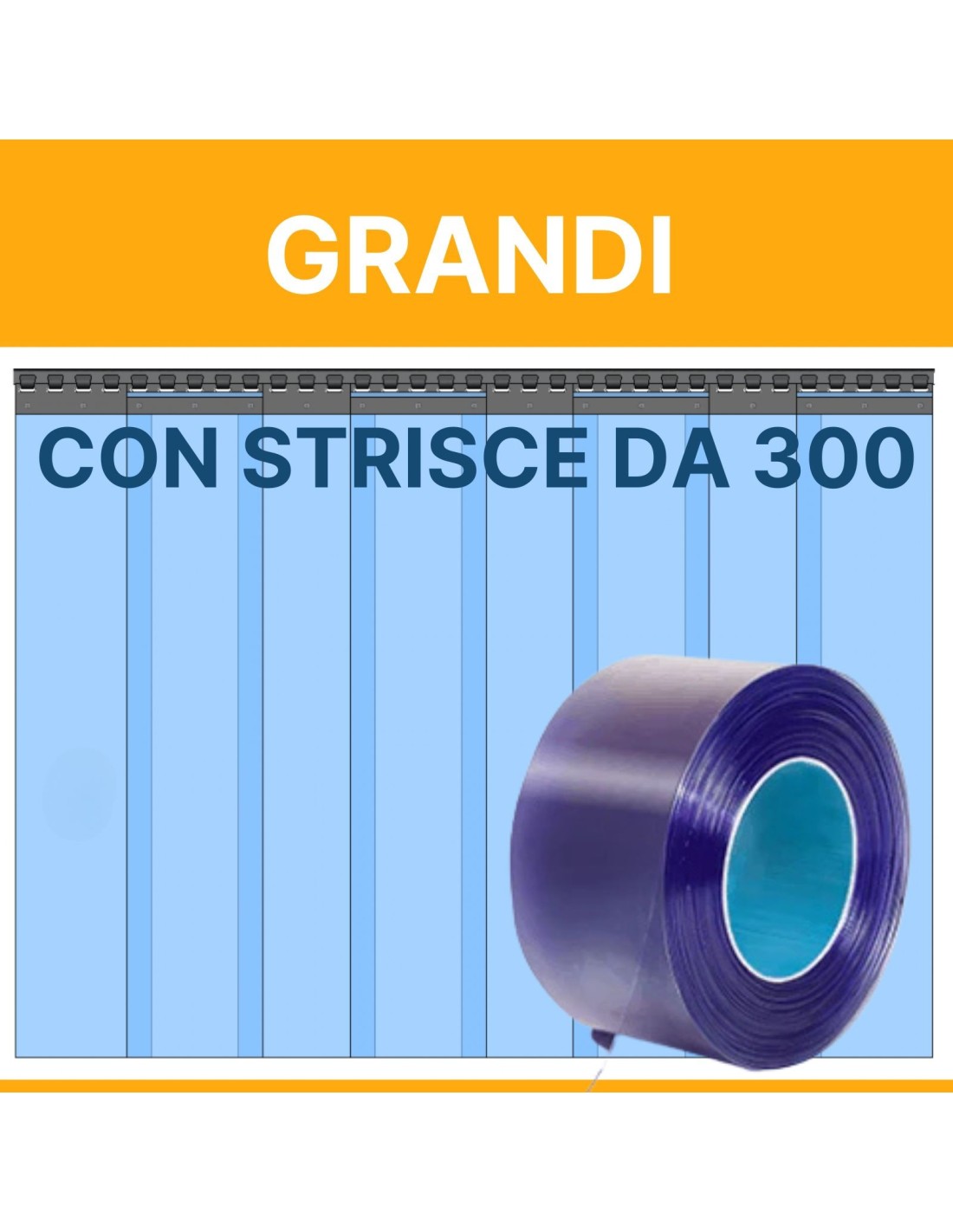 Porte a strisce in pvc personalizzate, produzione su misura