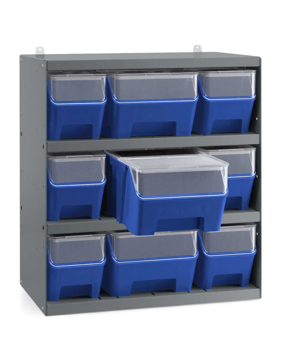 Scaffale porta contenitori RK Box Air  con 9 contenitori  con guide coperchi e frontalini