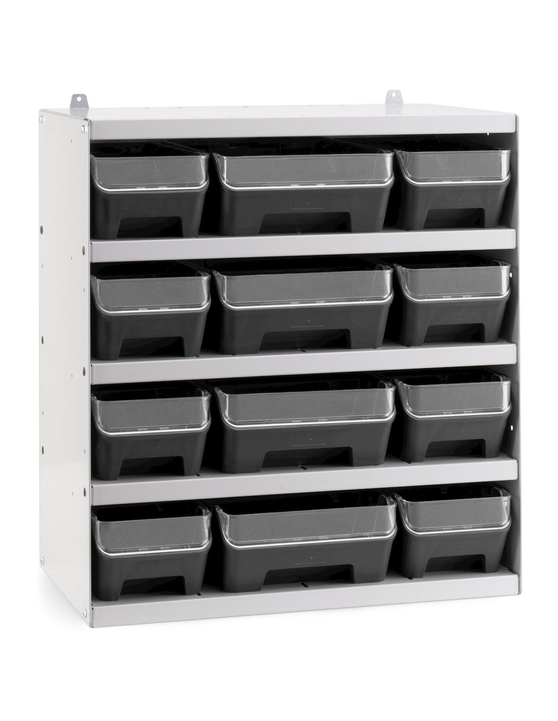 Scaffale porta contenitori RK Box Air  con 12 contenitori con guide divisori e frontalini