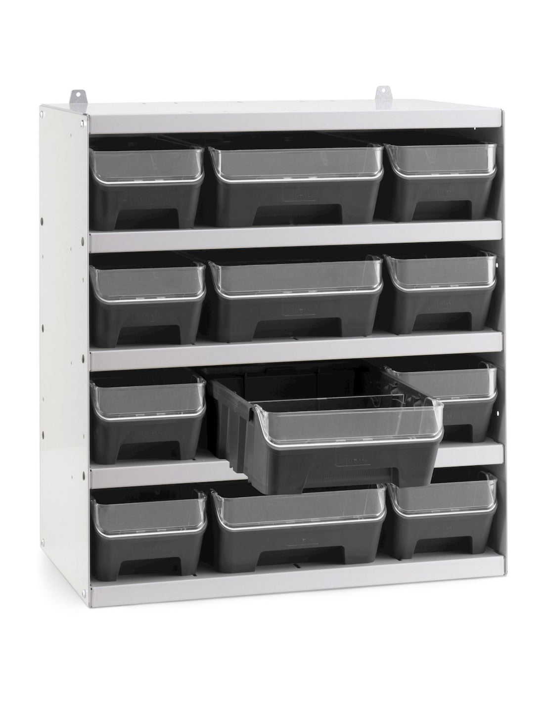 Scaffale porta contenitori RK Box Air  con 12 contenitori con guide divisori e frontalini