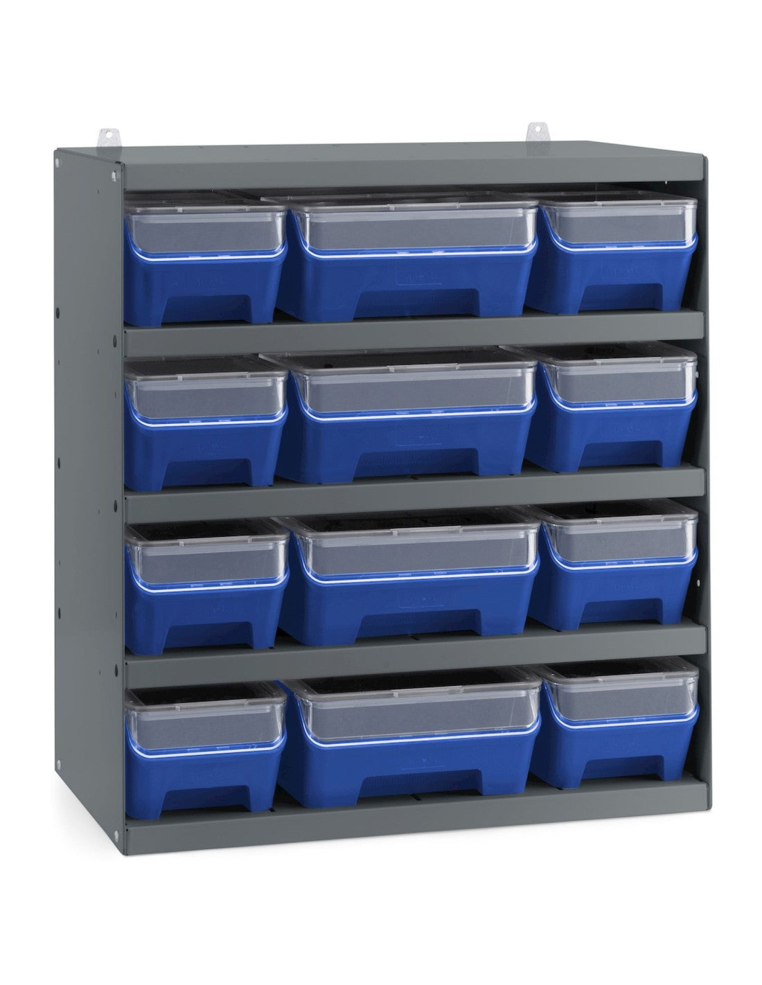 Scaffale porta contenitori RK Box Air  con 12 contenitori con guide coperchi e frontalini