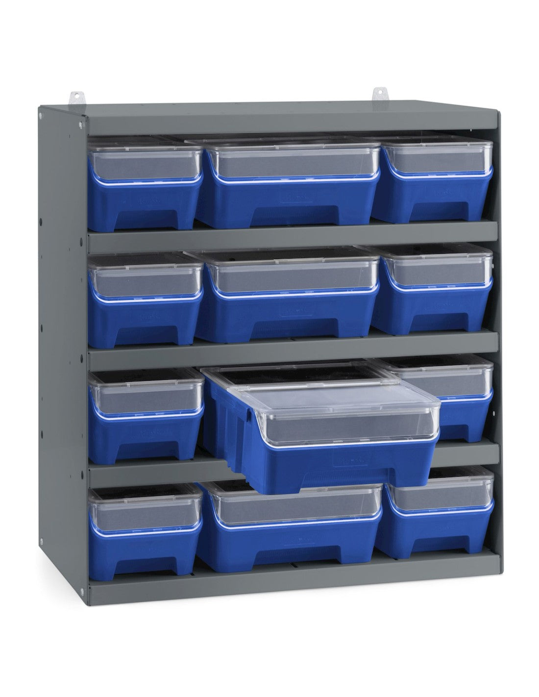 Scaffale porta contenitori RK Box Air  con 12 contenitori con guide coperchi e frontalini