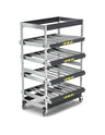 Scaffale dinamici Kanban a rulli - FIFO  con 4 telai inclinabili con ruote