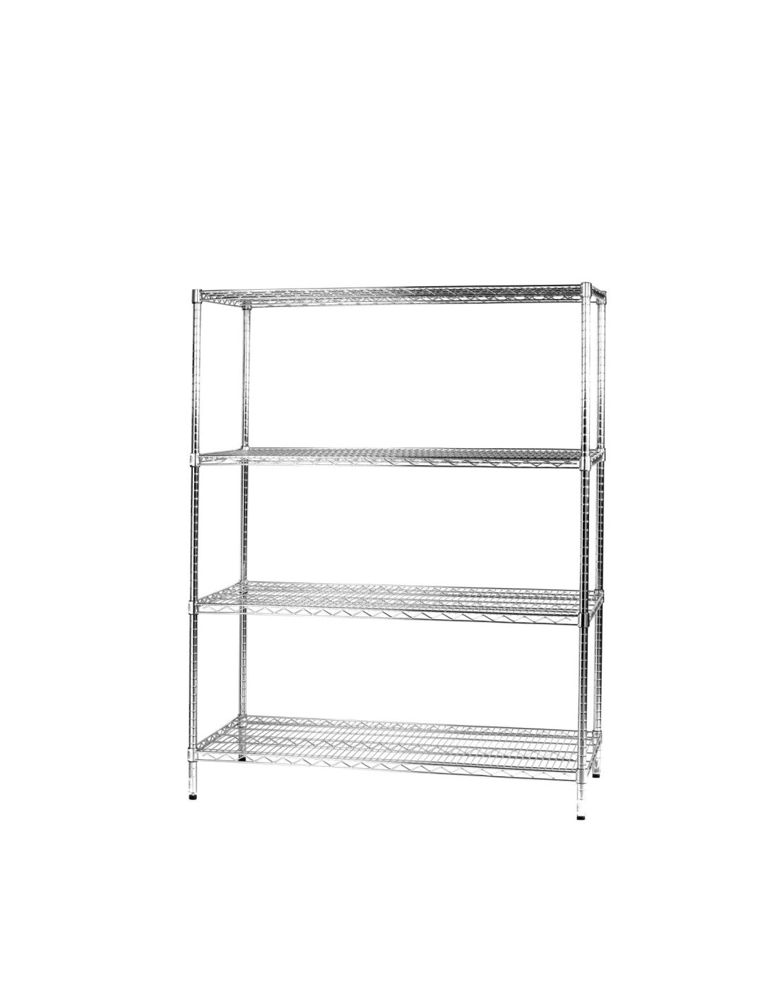 Scaffale in acciaio cromato misura 60x60 cm in varie altezze