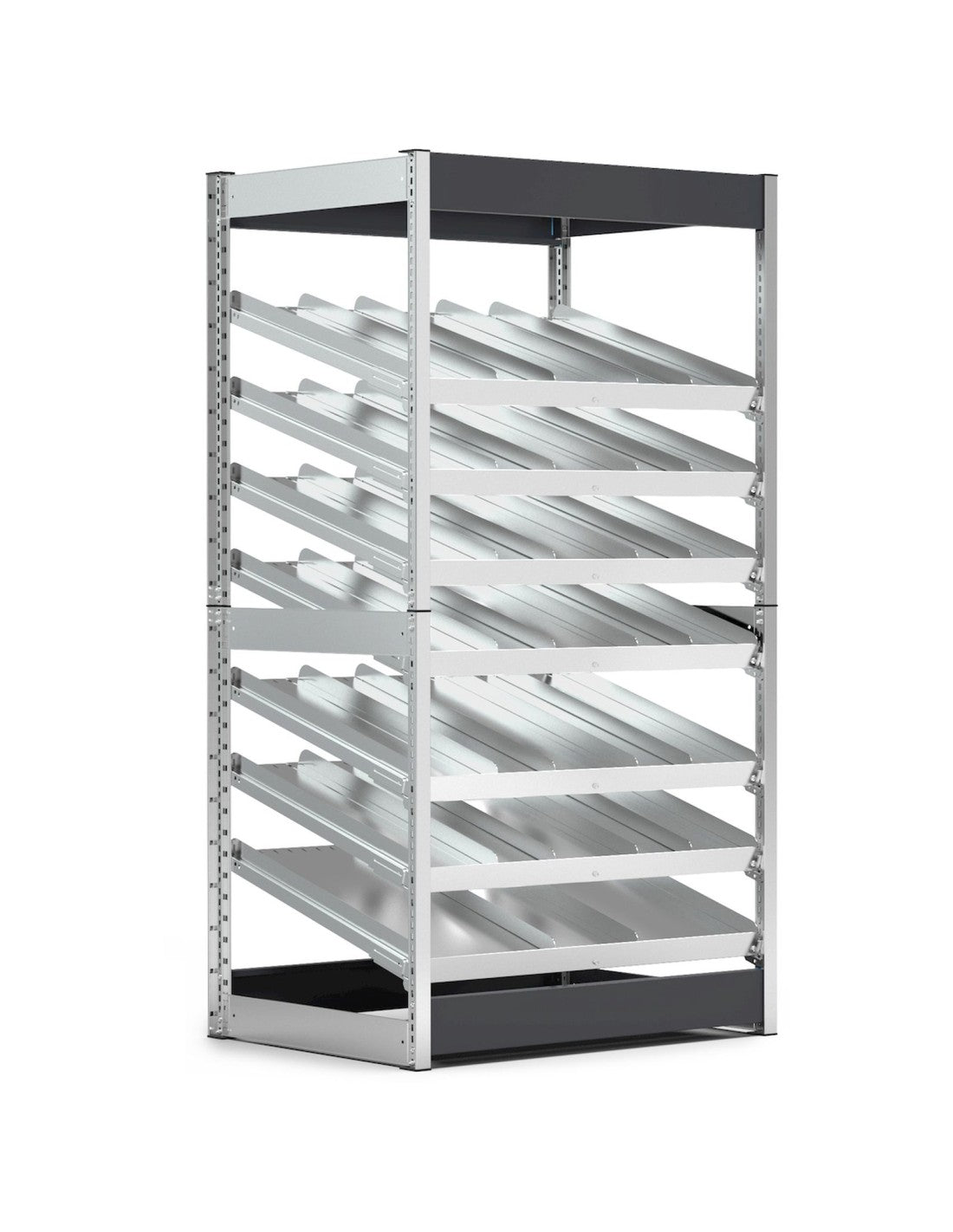 Scaffale Kanban con divisori - FIFO  con 7 piani inclinati