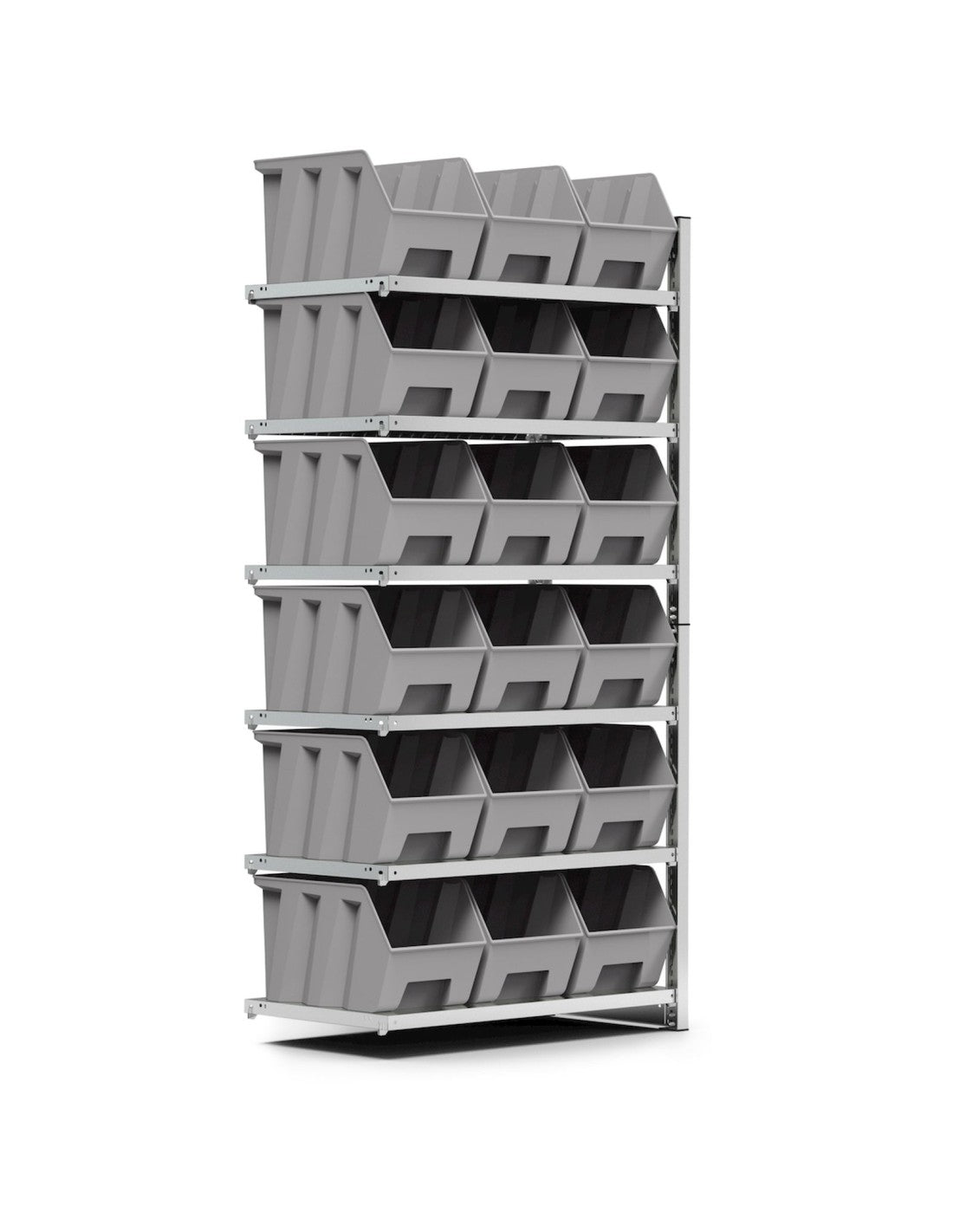Scaffali porta contenitori a piani Modulo aggiuntivo con 6 piani e 18 contenitori Picking Box Air mis. 4A5