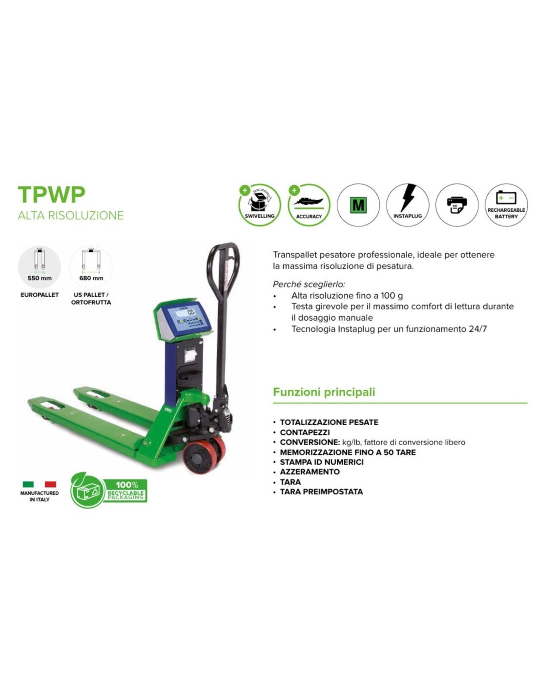 Transpallet pesatore TPWP Dini Argeo