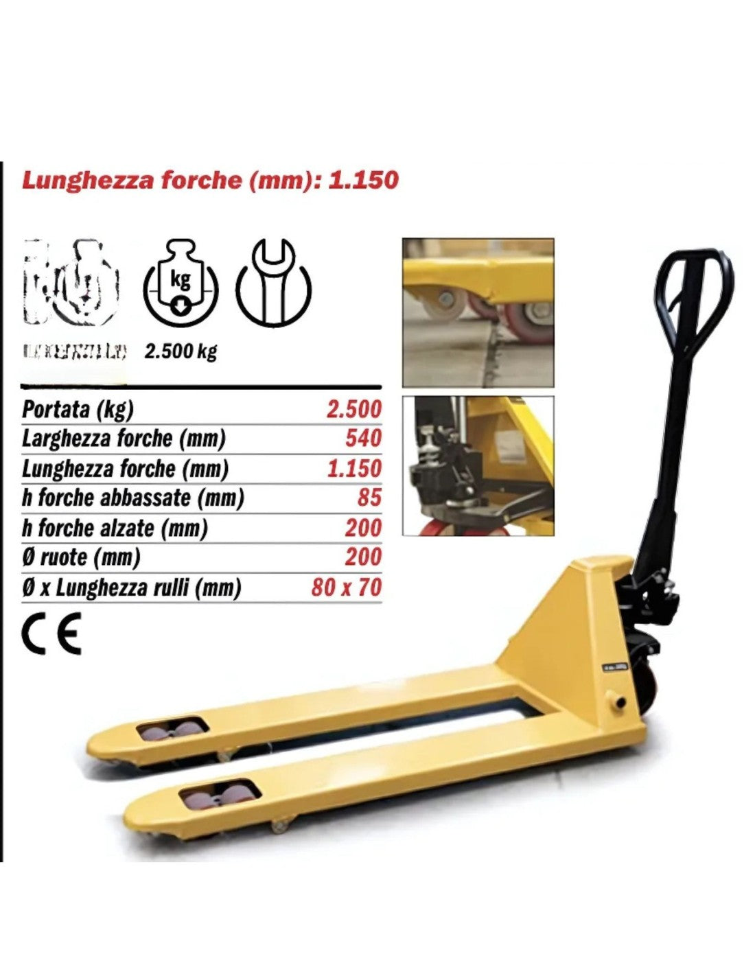 Transpallet manuale professionale standard